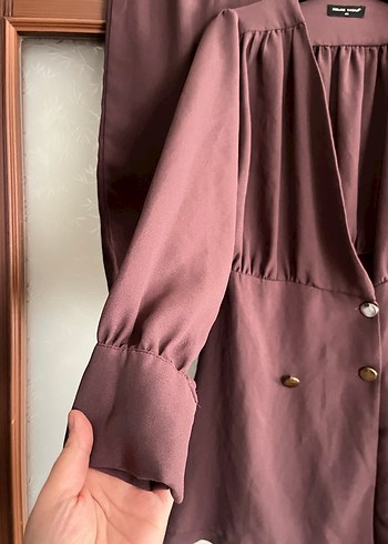 Bordo Uzun Kollu Kadın Takım Elbise - Görsel 2