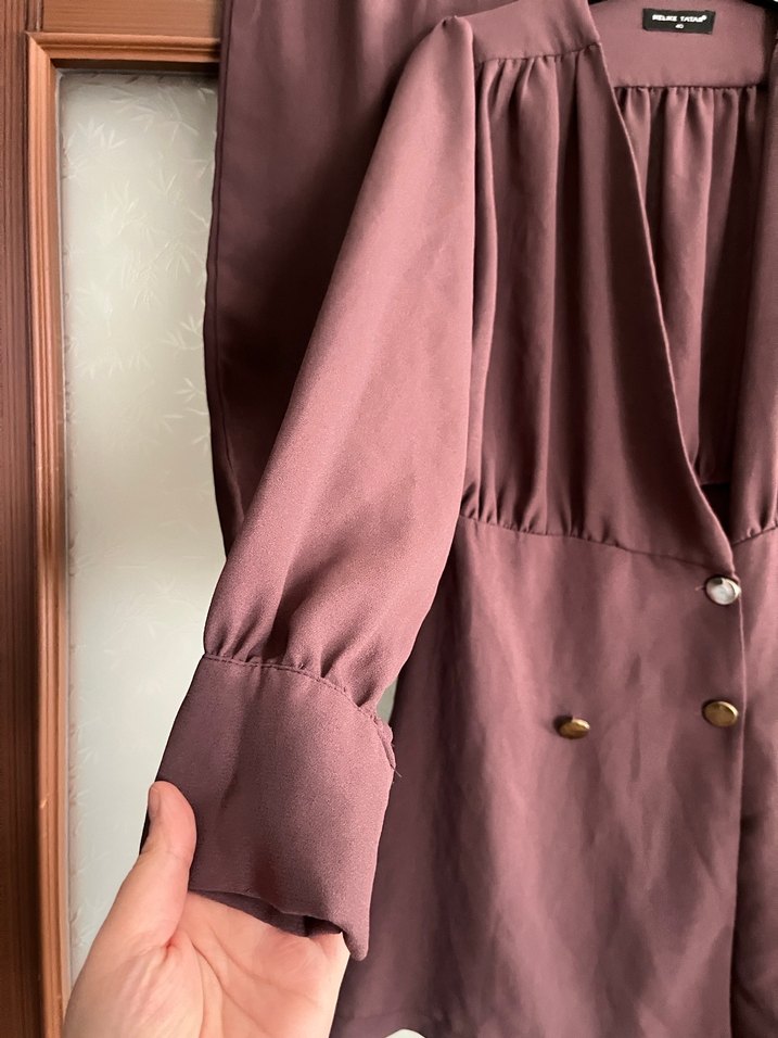 Bordo Uzun Kollu Kadın Takım Elbise - Görsel 2