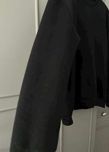 Siyah Bisiklet Yaka Sweatshirt - Görsel 2