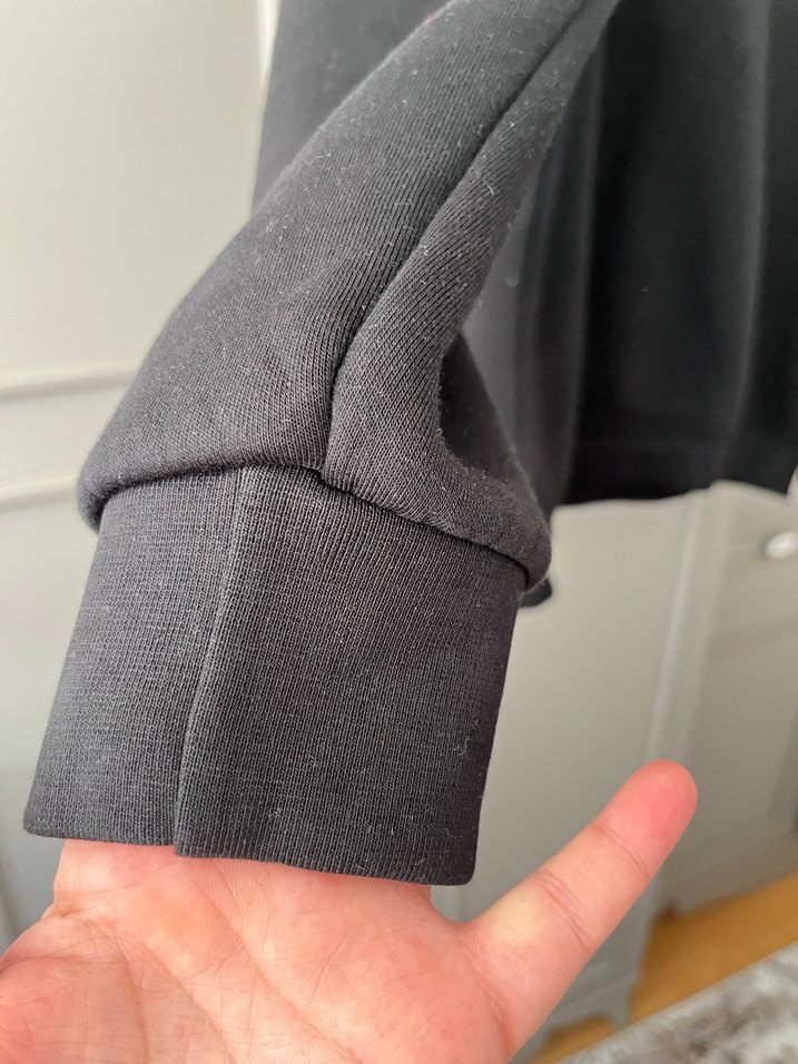 Siyah Bisiklet Yaka Sweatshirt - Görsel 3