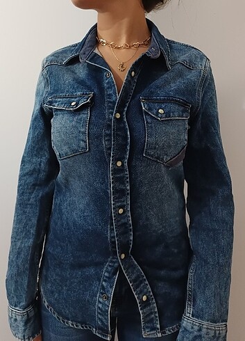 Denim kalın gömlek 