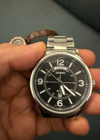 Casio Day Date Erkek Klasik Siyah Gri Saat