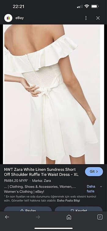 xs Beden Zara elbise