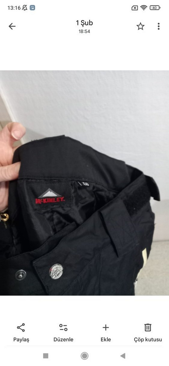 Siyah Erkek kadın Kayak Pantolonu Fermuarlı - Görsel 2