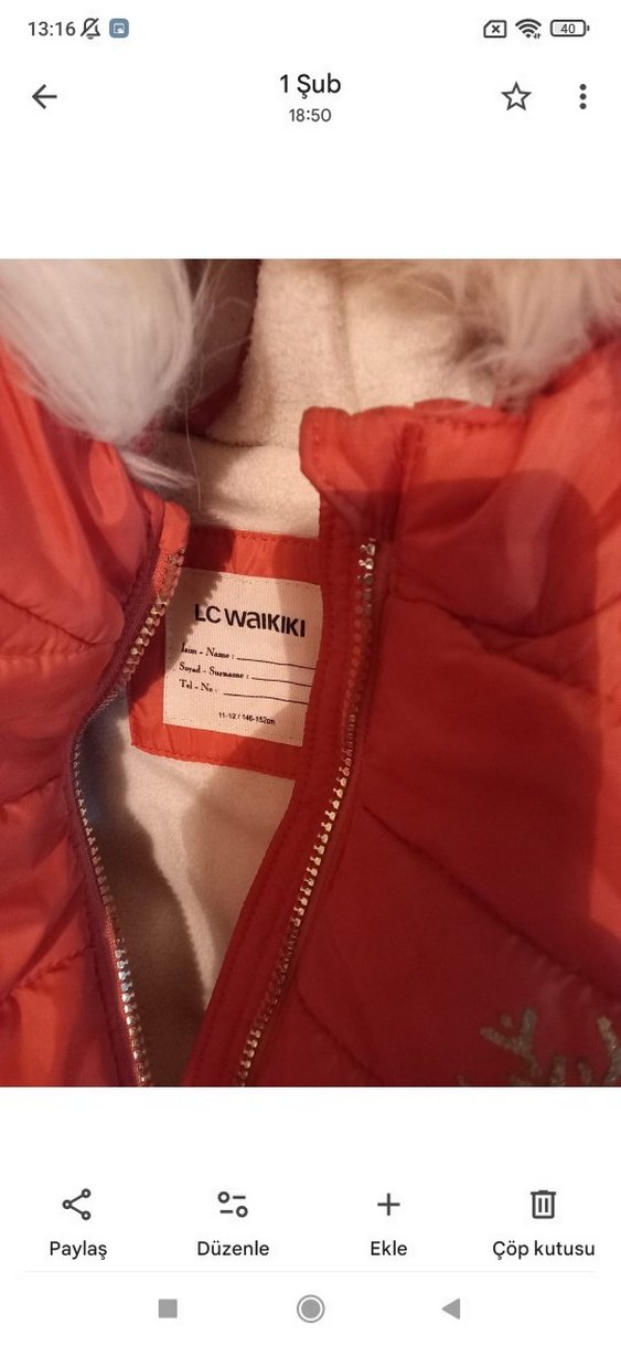 Kız Çocuk Pembe Kapüşonlu Kürklü Mont - Görsel 2