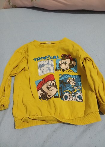 Erkek Çocuk Sarı Baskılı Sweatshirt - Görsel 2