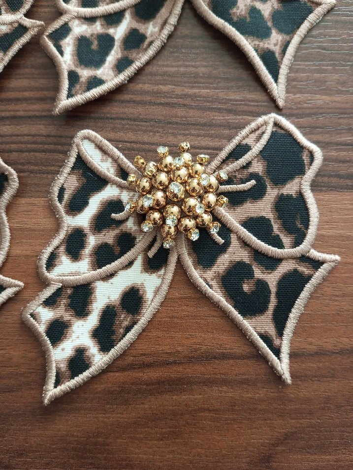 Boncuklu Bohem Vintage Taşlı Leopar Fiyonk Sunum Peçetesi - Görsel 5