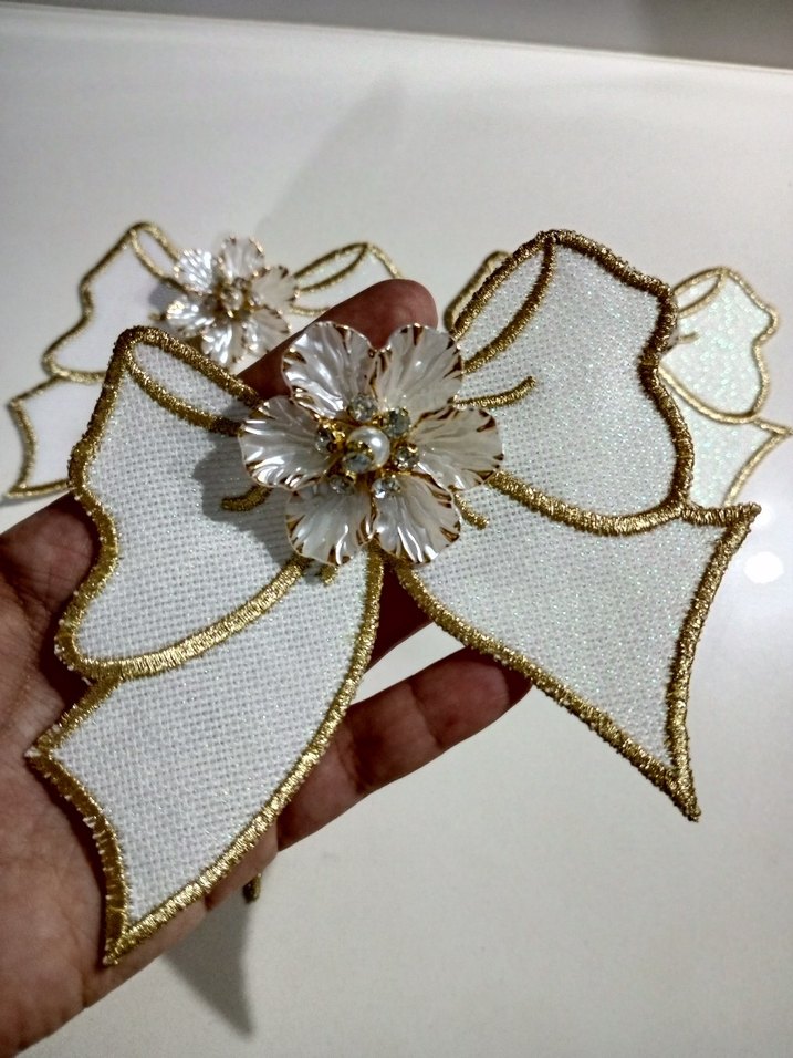 İşlemeli Fiyonk Kadın Broş Seti - Görsel 2