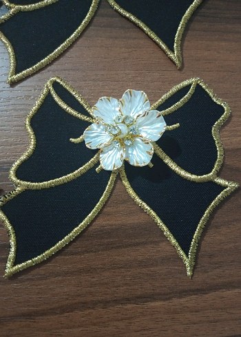 4 Adet taşlı siyah fiyonk - Görsel 2