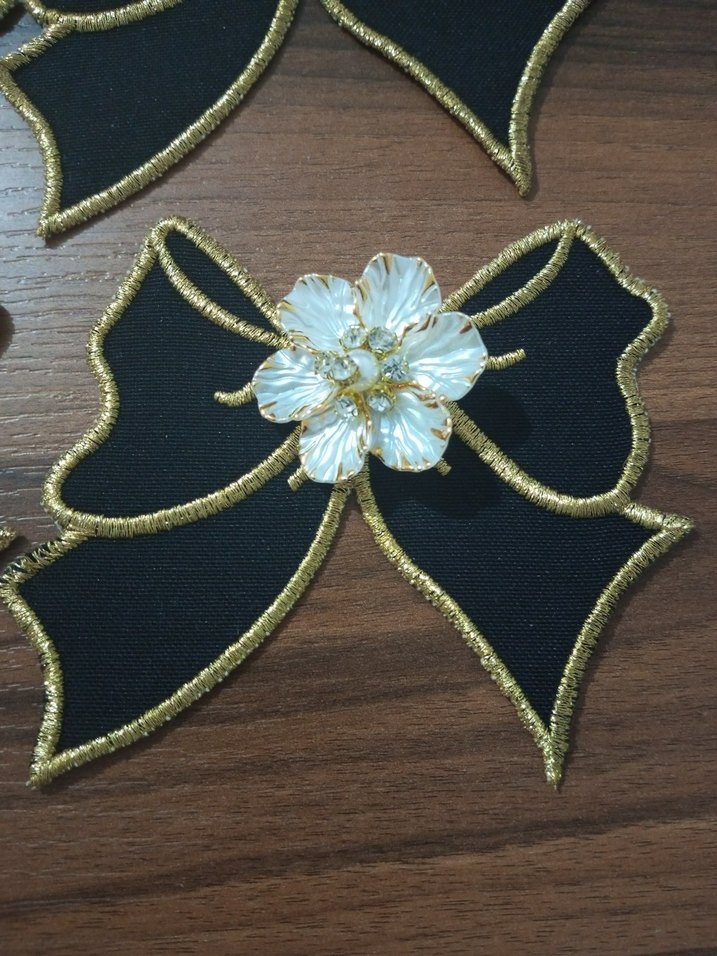 4 Adet taşlı siyah fiyonk - Görsel 2