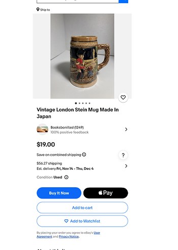 American Vintage Londra Temalı Tankard / MADE İN JAPAN