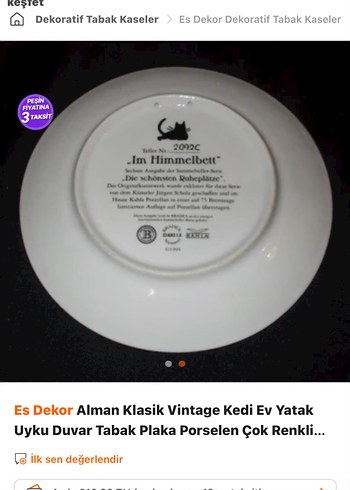 KEDİLİ DUVAR TABAĞI / 1994 - Görsel 7