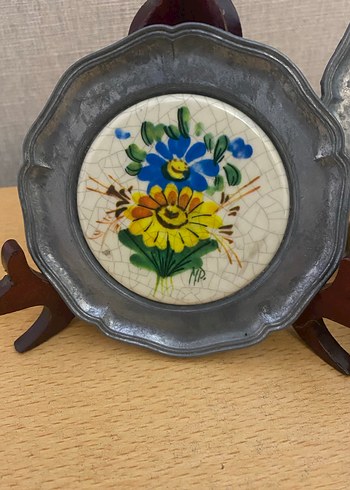 ÇİÇEKLİ ZİNN TABAK ( 2 adet ) - Görsel 3