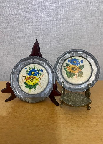 ÇİÇEKLİ ZİNN TABAK ( 2 adet ) - Görsel 5