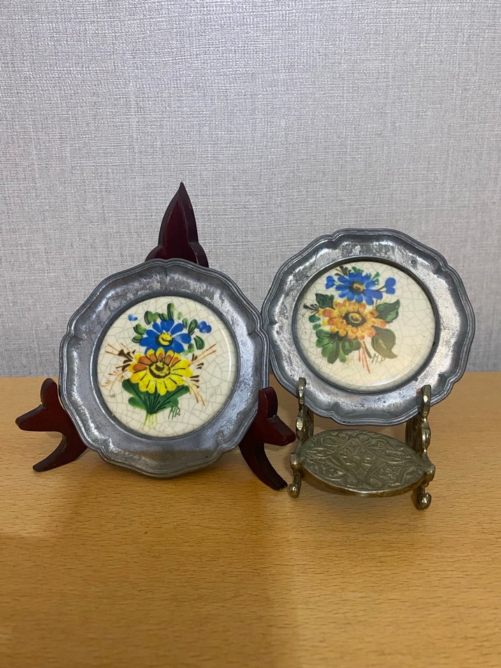 ÇİÇEKLİ ZİNN TABAK ( 2 adet ) - Görsel 5