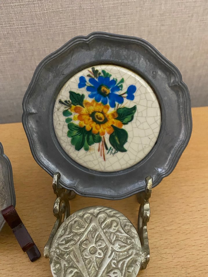 ÇİÇEKLİ ZİNN TABAK ( 2 adet ) - Görsel 2