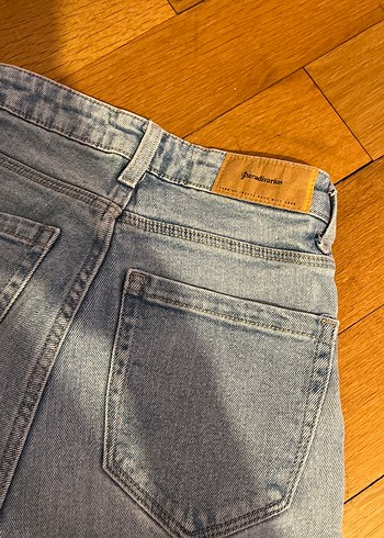 34 Beden mavi Renk Mom Slim Acik Renk Kot Yuksek Bel