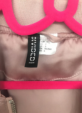 H&M hm toz pembe bomber ceket