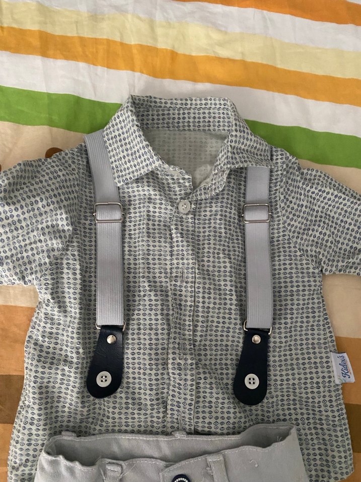 Gri Pamuklu Erkek Bebek Takım - Görsel 2