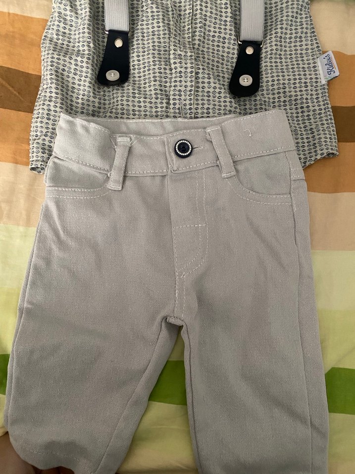 Gri Pamuklu Erkek Bebek Takım - Görsel 3