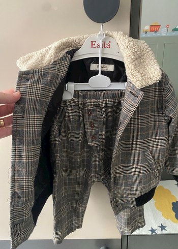 Gri Ekoseli Erkek Çocuk Kabanı - Görsel 2