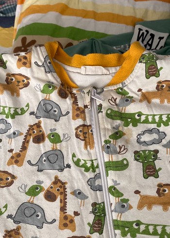 Renkli Hayvan Desenli Fermuarlı Bebek Tulumu - Görsel 2