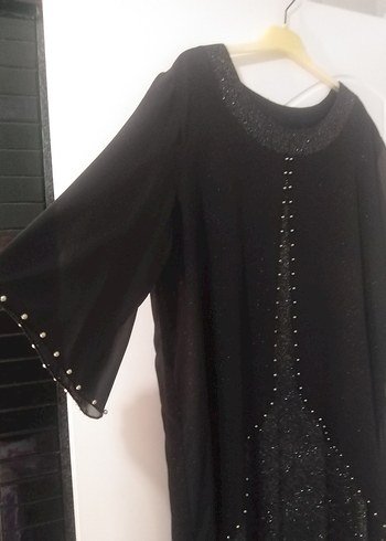 50 Beden Siyah Parlak Uzun Kollu Gotik Kadın Elbise