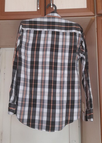 Gri Kareli Uzun Kollu Erkek Gömlek - Görsel 2