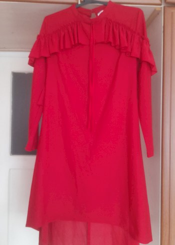 kırmızı uzun kollu tunik - Görsel 2