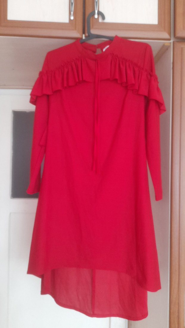 kırmızı uzun kollu tunik - Görsel 2