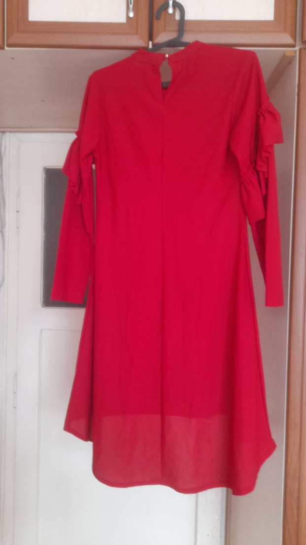 kırmızı uzun kollu tunik - Görsel 3