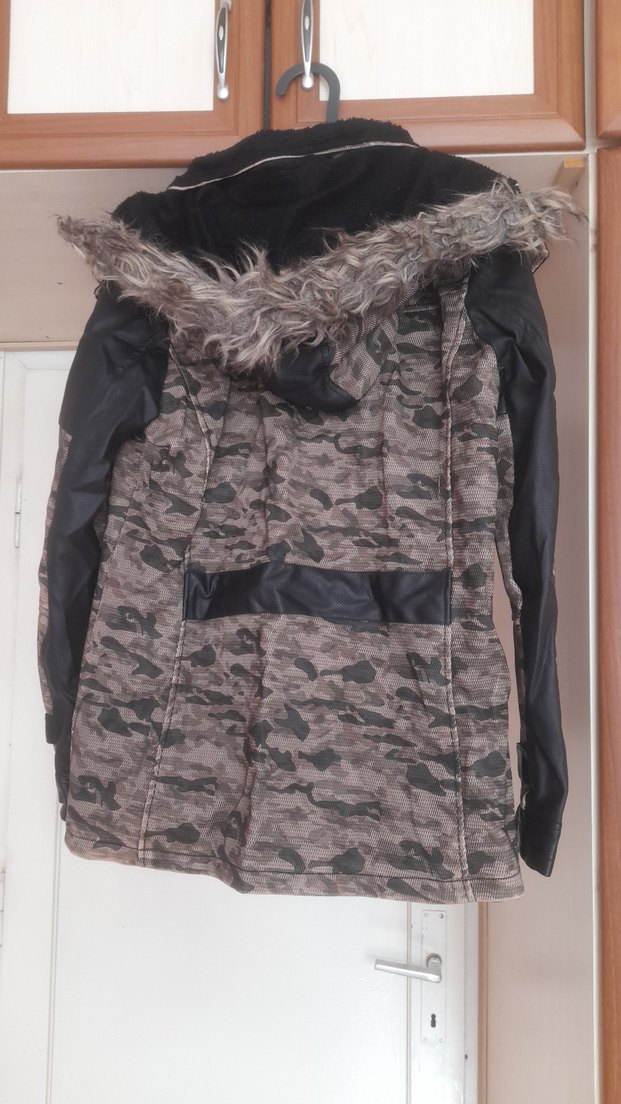 Kahverengi Kamuflaj Deri Kemerli Ceket - Görsel 3