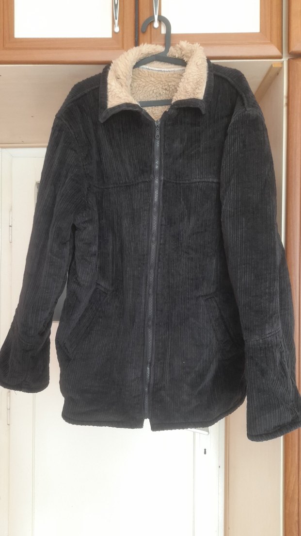 Kürk Detaylı erkek siyah mont - Görsel 2