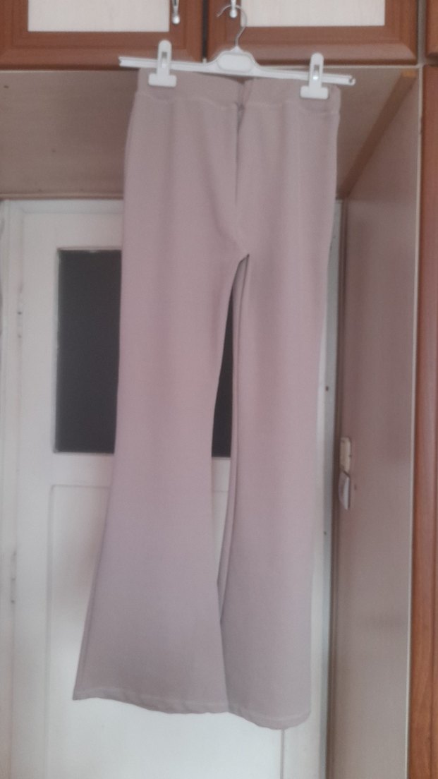 Bej Midi Kadın Kumaş Pantolon - Görsel 2