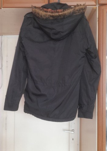 Kahverengi Kapüşonlu erkek Mont - Görsel 3