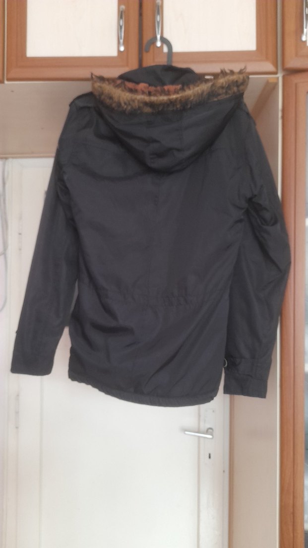 Kahverengi Kapüşonlu erkek Mont - Görsel 3