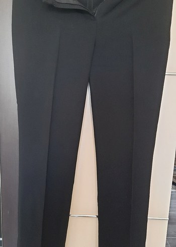 Herry Kemerli Siyah Kadın Kumaş Pantolon