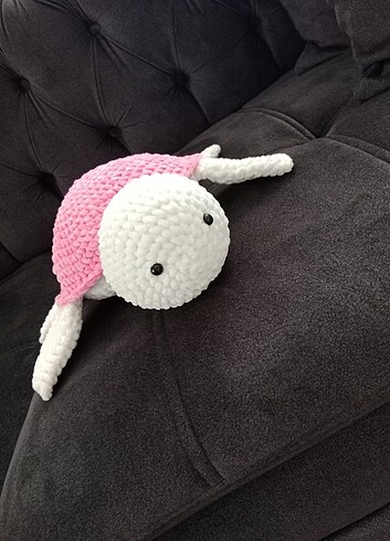 Beden Büyük boy amigurumi el örgüsü pembe beyaz kaplumbağa????