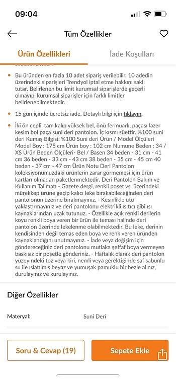 s Beden siyah Renk Vatkalı premium deri pantolon