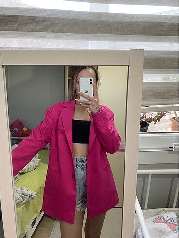 H&M pembe blazer h&m