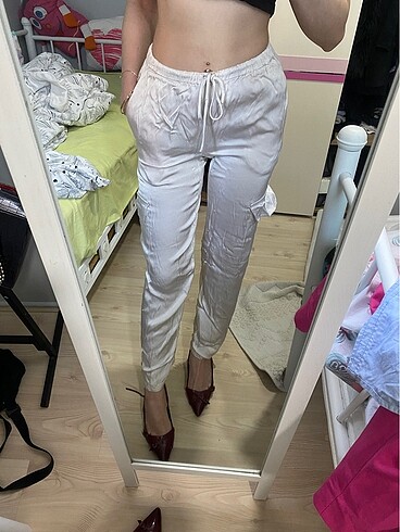 H&M H&m saten kargo pantolon
