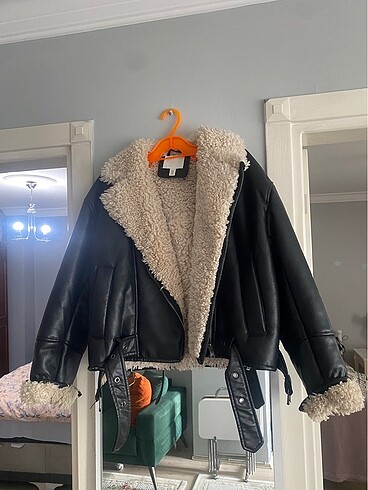 h&m kürklü deri mont - Görsel 3