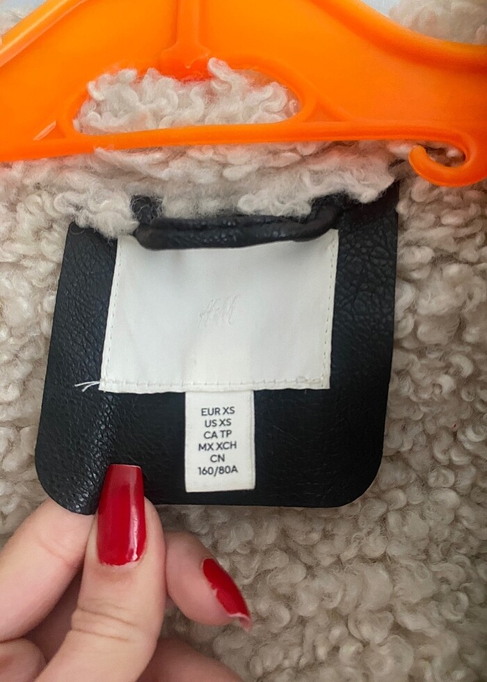 h&m kürklü deri mont - Görsel 4