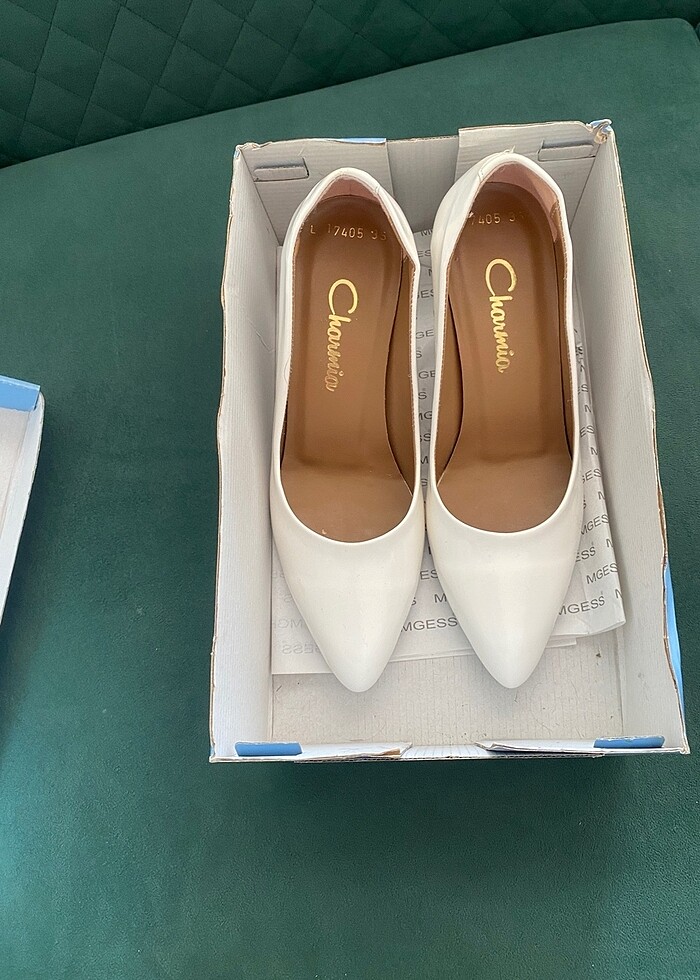 beyaz topuklu ayakkabı - Görsel 5