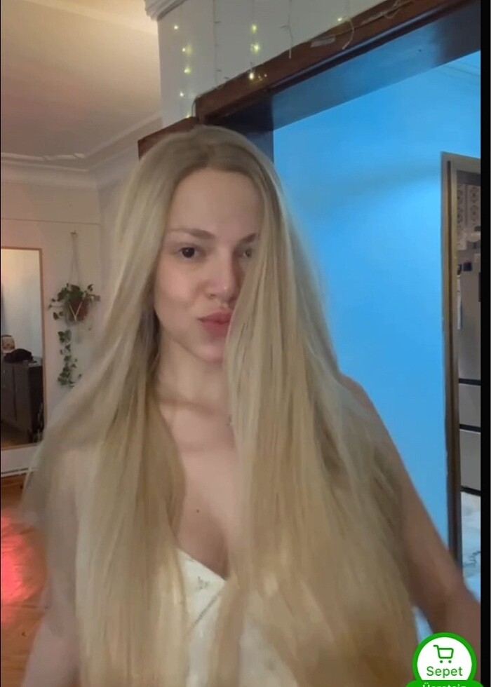 ombre bal sarısı tül peruk - Görsel 2