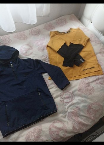 Erkek Kapüşonlu Fermuarlı Mavi sweatshirt - Görsel 2