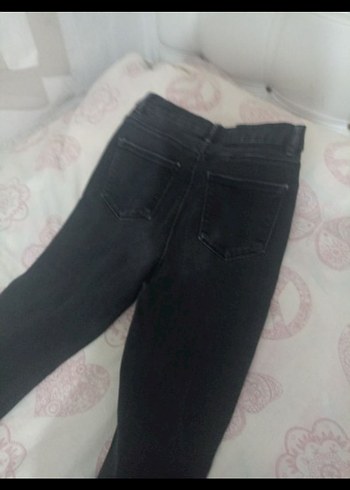 Düğmeli Siyah erkek Kot Pantolon - Görsel 5