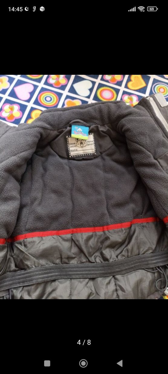 Düğmeli Gri Erkek bebek mont - Görsel 4