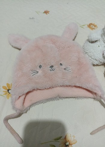 Kız Çocuk Pembe panduf ve bere - Görsel 4