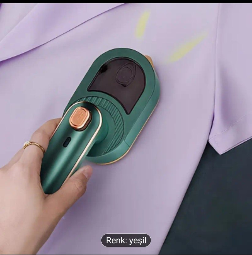 2 Adet taşınabilir ütü Renkli Beyaz ve Yeşil Mini Ütü - Görsel 3